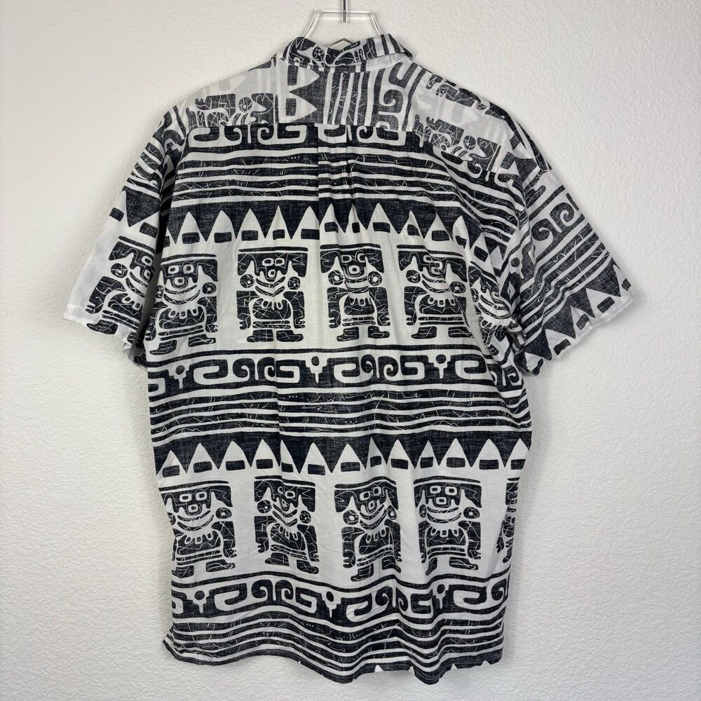 Vintage Men’s Hawaiian Shirt M Reverse Print Inside Out 90s Y2K USA Mervyns Tiki - Picture 6 of 15